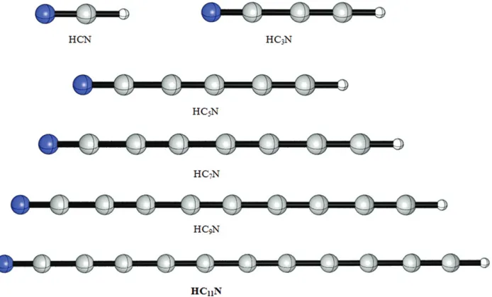 Fig. 1. The optimized structures of the studied cyanopolyynes.
