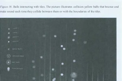 Figure 17. Balls interacting with blinds. All types of balls moving and interacting along the blind