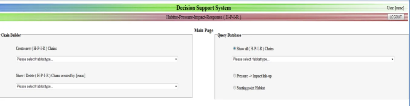 Figure 9: On the Main page, the left hand side window contains the Chain builder tool