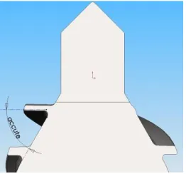Figure 13. Compound Blade Angle with hub Surface Creates Acute Angle[35]