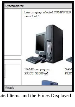 Fig 11: Selected Items and the Prices Displayed  