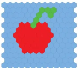Fig. 4.  Simple artificial apple image (size of 13×13).  