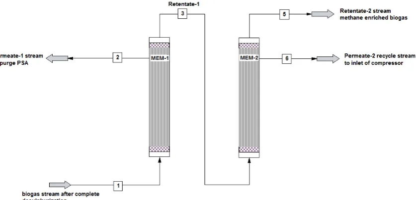 Fig. 3- A schematic diagram depicting a double stage membrane unit 