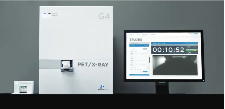 Figure 8. Never before have you been able to setup a PET/x-ray system on a benchtop. What typically sits on the floor, occupies the majority of a room, and requires  additional infrastructure, G4 PET/X-ray allows you to image anywhere