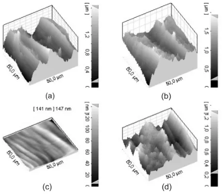 Fig. 5   Distribution of temperature and chip between (a) 440m/min cutting speed, 0.06 mm/rev feed rate and 0.2 cutting depth at position of 60ο, (b) with 264m/min cutting speed, 0.06 mm/rev feed rate and 0.2 cutting depth at position of 9ο, (c) 352m/min cutting speed, 0.08 mm/rev feed rate and 0.2 cutting depth at position of 30ο and (d) with 440m/min cutting speed, 0.12 mm/rev feed rate and 0.1 cutting depth at position of 9ο  