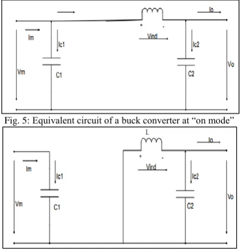 Fig. 5: Equivalent circuit of a buck converter at “on mode” 