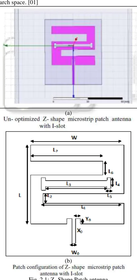 Fig. 2.2: T-slot microstrip patch antenna design. 