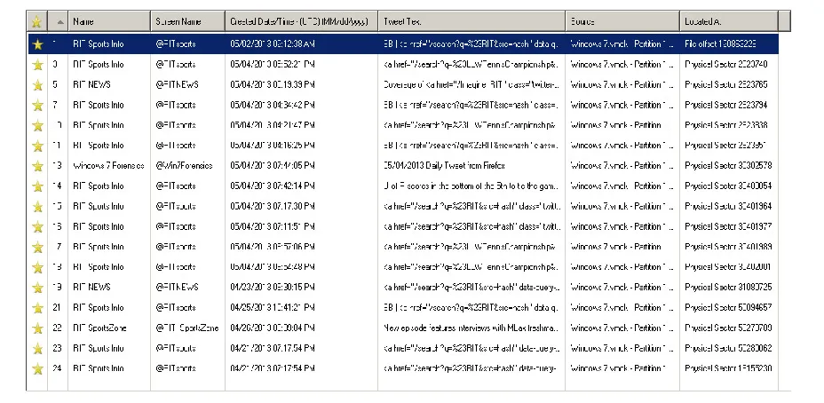 Figure 31 Windows 7 Facebook Activity 
