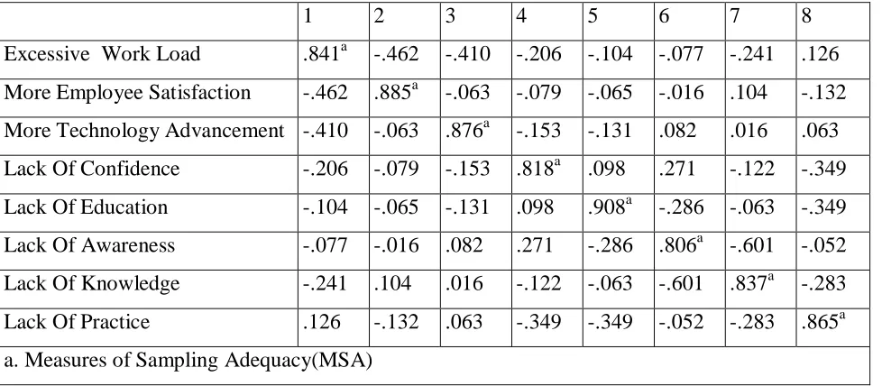 Table 3: Anti-Image Correlation 
