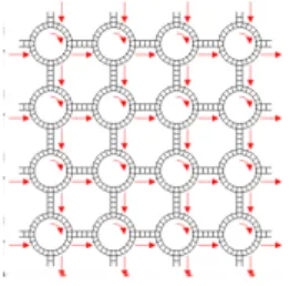 Fig. 12. Right two-network on the torus, with the direction of movement