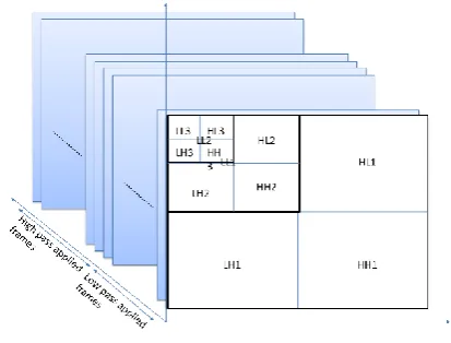 Fig 6-Video after applying level-3 spatial DWT and level-1 Temporal  DWT  
