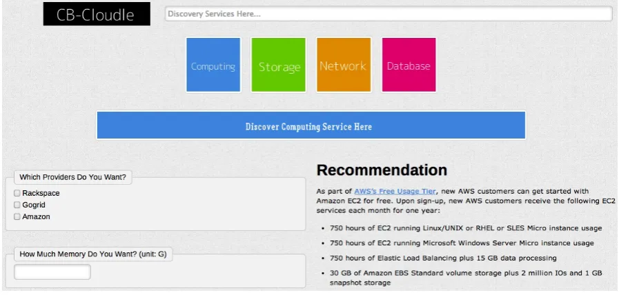 Fig. 5.CB-Cloudle-providing cloud computing service search template