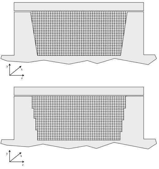 Fig. 3. Discretized domain with slanted walls.