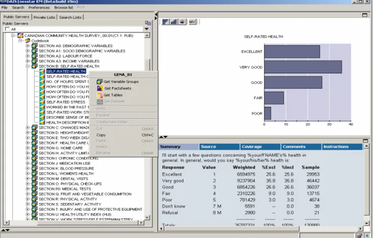 Figure 6 Metadata browsing at the data item (variable) level  V  Functions of Metadata in Statistical Production