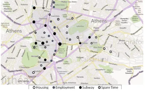 Fig. 3 in clusters and with their size. (Reference:  The established stations of the solution of the 1st case categorized http://www.bing.com/maps/)  