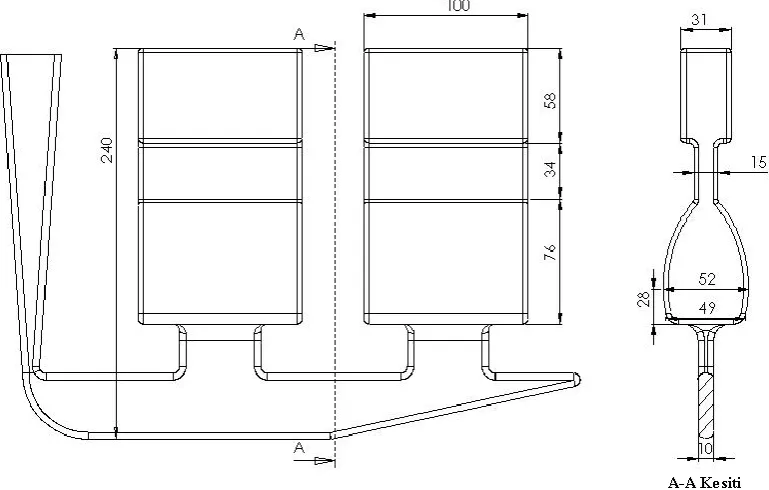 Figure 1. The geometry of casting model and its dimensions  