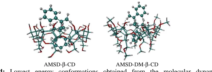Figure 4: Lowest energy conformations obtained from the molecular dynamics 