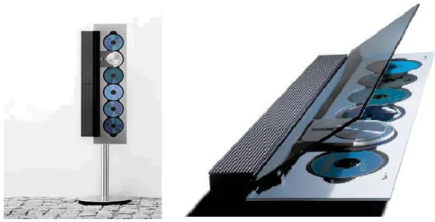 Fig. 1. BeoSound 9000 on its designated stand and its surface look