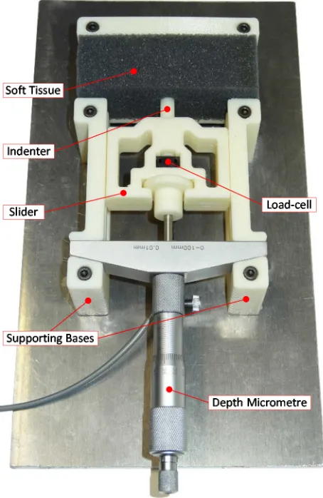 Figure 7 - Force/displacement relationships for the three selected artificial tissue samples made up of sponges 