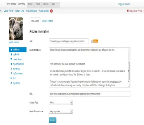 Fig. 1. User posting articles  