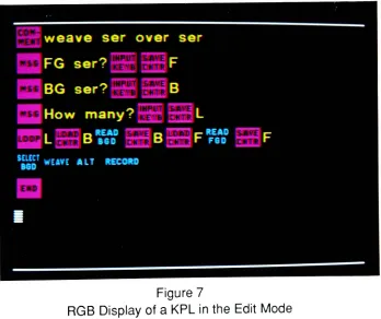 Figure 7RGB Display of a KPL in the Edit Mode
