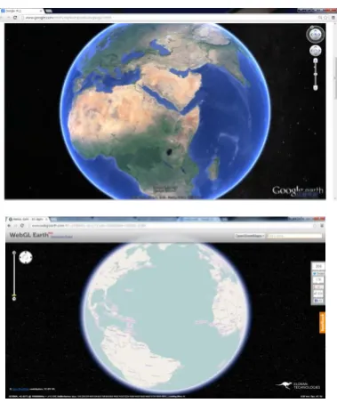 Fig. 1. 3D Map services using plug-in or WebGL 