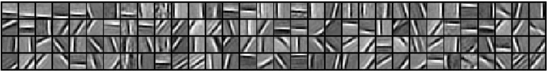 Figure 3: Filters obtained by the first layer of the convolutional kernel network on natural images.
