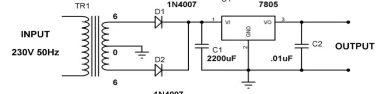 Fig d. Circuit diagram of Power supply unit  