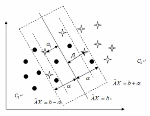 Fig. 1. A binary MCLP classification 