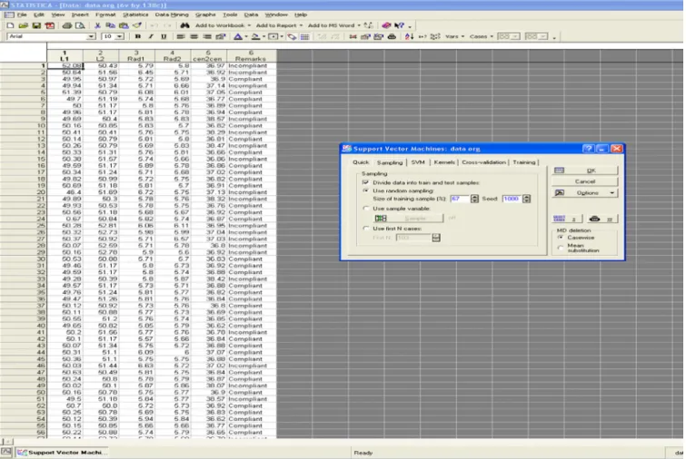 Fig. 5. Screen shot of the STATISTICA 8.0 interface.