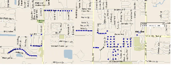 Fig. 1.  Map of the area where the measurements were conducted. Transmitter location is – Latitude: 28.064° N, Longitude: 80.624° W 