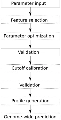 Figure 5.1: The PRESVM pipeline. A dotted box indicates that the step is optional.