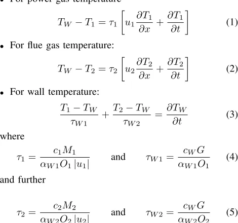 Fig. 2.Principal scheme of the physical state variables at a counter-ﬂowheat exchanger a) and pipeline b)