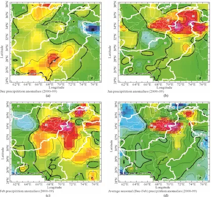 Figure 10. Average seasonal (December-February) precipitation (mm/month) during, (a) before climate change sce- nario (1961- 1985); and (b) after climate change scenario (2000-2009)