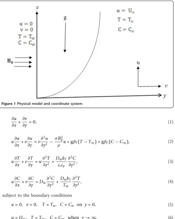Figure 1 Physical model and coordinate system.