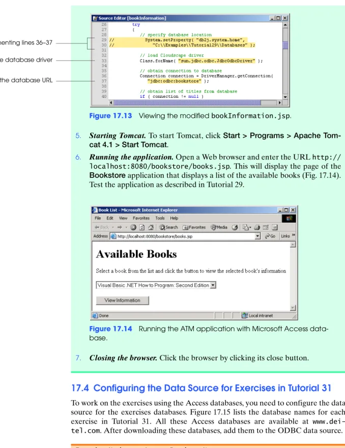 Figure 17.15 Databases for the exercises in Tutorials 29-32.