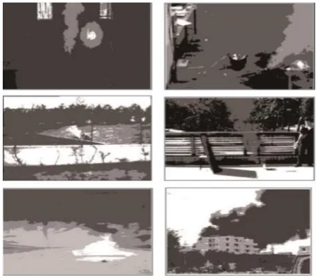 Fig. 3. Smoke image coarse segmentation results based on rough set