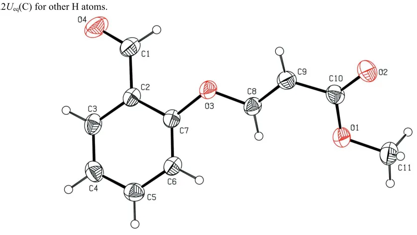 Figure 1The molecular structure of the title molecule, with atom labelling. Displacement ellipsoids are drawn at the 30% 