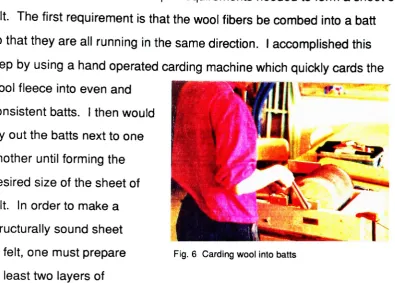 Fig. 6 Carding wool into batts