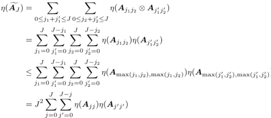 Figure 1 compares both choices in the plots on the left-hand side and the center, recalling that we use only matrices \A (j,j 0 ) := A max( j 1 ,j 2 ) , max( j 0