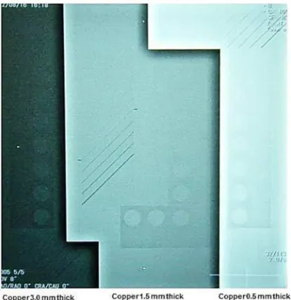 Figure 5. X-ray images of the flat-panel detector phantom (KC-001). 