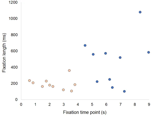Figure 1.4. Example of cluster analysis on eye-tracking data from one trial of a single participant