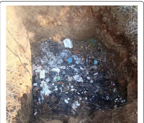 Figure 2 Syringe found in disposal pit (other than safety box).