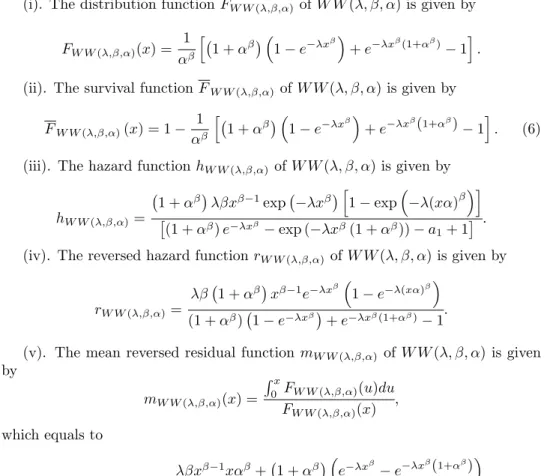 Table 1 contains the values of survival function (6). Looking at this table we can see that the survival probability of the distribution decreasing with increase in the value of α for a holding x and λ and β at a fixed level