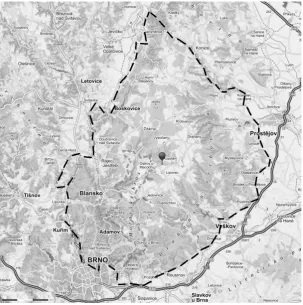 Fig. 1. The territory of the Drahanská vrchovina Hills