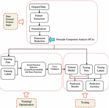 Figure 2.3: Schematic diagram of procedure of SVM classification