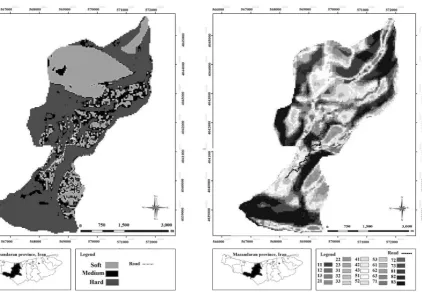 Fig. 4. Classification map of rock share and hillside slope integrated