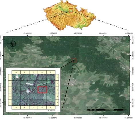 Fig. 1. View of the location of the study area in the Czech Republic
