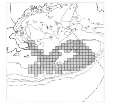 Figure 3.2: The  Georges  Bank spatial grid  used  in section  3.3.