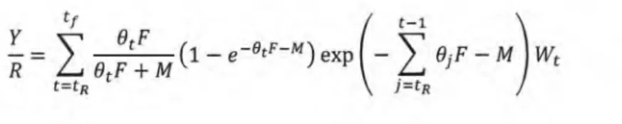 Table  2.1:  Parameters used  in  Eqns.  2.2  and  2.3 to develop scallop weight-at-age.